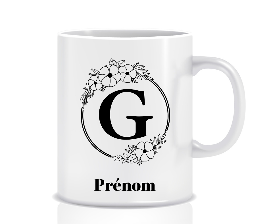 Tasse Personnalisée Monogramme Floral G