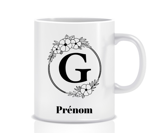 Tasse Personnalisée Monogramme Floral G