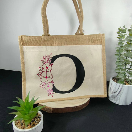 Sac en toile de jute Modèle 2 floral