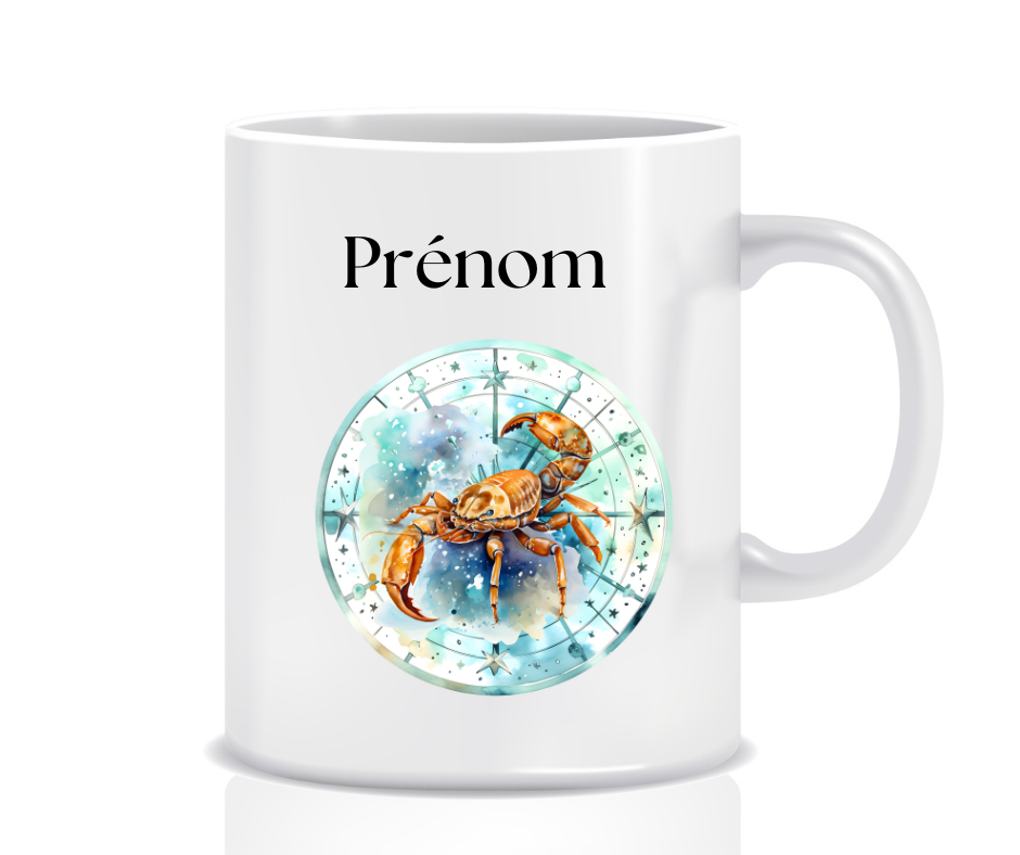 TASSE ZODIAQUE SCORPION + PRENOM