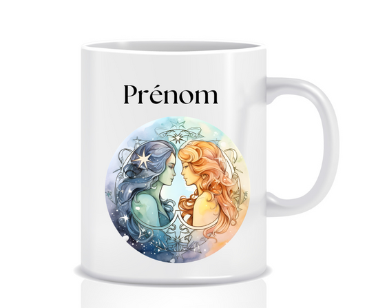 TASSE ZODIAQUE GEMEAU + PRENOM