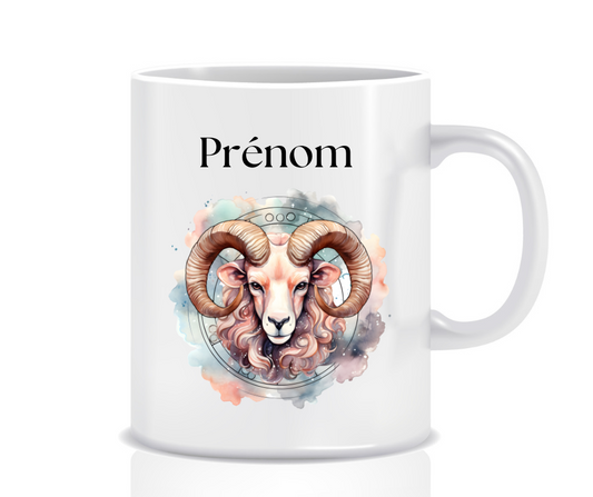 TASSE ZODIAQUE BELIER + PRENOM